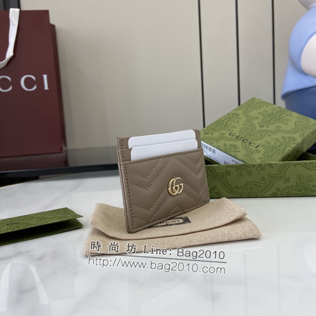 Gucci專櫃古馳最新款Marmont系列絎縫卡片夾卡包 jh2369型號：443127